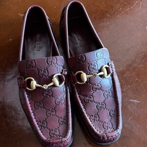 Gucci Men's Deep Burgundy Slip-On Loafers